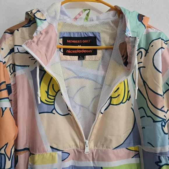 NWT Members Only x Nickelodeon Rugrats FZ Blue & Green Windbreaker Jacket - Picture 8 of 17